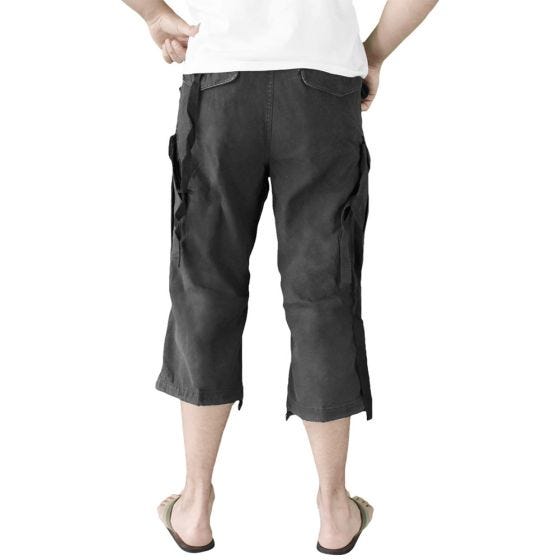 Surplus Engineer Shorts im Vintage-Stil mit 3/4-Bein Schwarz