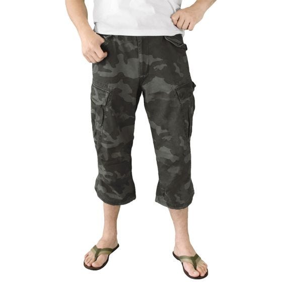 Surplus Engineer Shorts im Vintage-Stil mit 3/4-Bein Black Camo