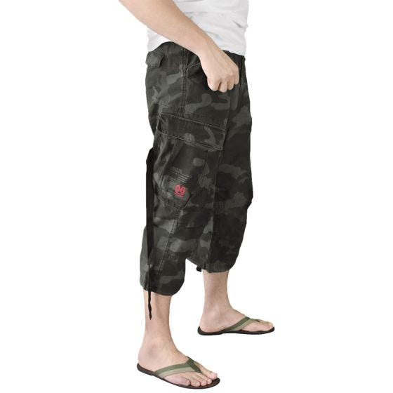 Surplus Engineer Shorts im Vintage-Stil mit 3/4-Bein Black Camo