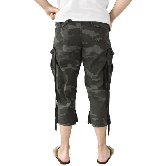 Surplus Engineer Shorts im Vintage-Stil mit 3/4-Bein Black Camo