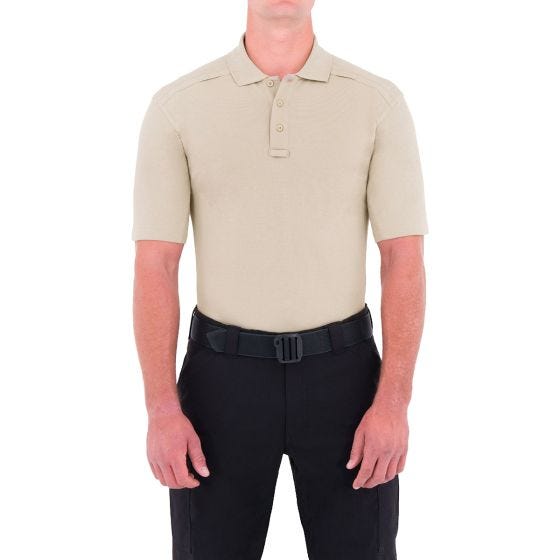 First Tactical Herren Kurzarm-Polohemd aus Baumwolle mit Stifttasche Khaki