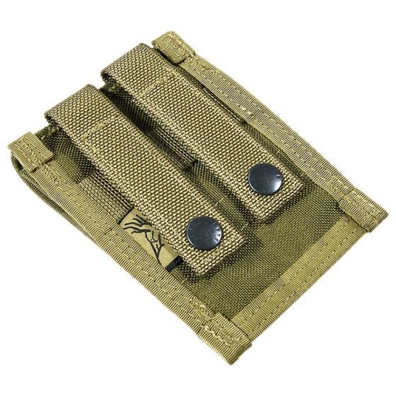 Flyye Doppel-Magazintasche für 9 mm-Kaliber MOLLE-Befestigungssystem Khakifarben