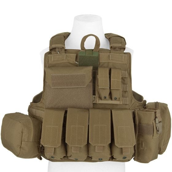 Flyye Force Recon Weste mit Taschen-Set Ver. Maritim Coyote Brown