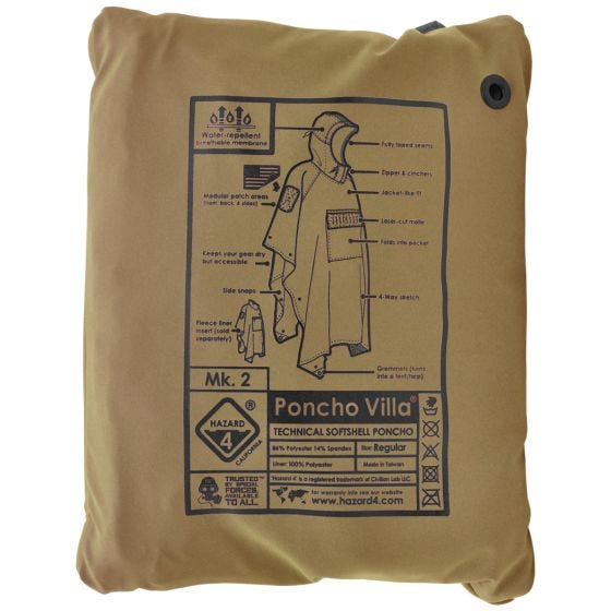 Hazard 4 Poncho Villa Softshell-Regenumhang Coyote
