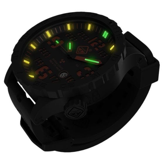 Hazard 4 Heavy Water Diver Titanium Agent Armbanduhr mit Tritium-Lichtquelle Orange/Grün/Gelb