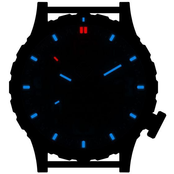 Hazard 4 Heavy Water Diver Titanium BlackTie GMT-Armbanduhr mit Tritium-Lichtquelle Weiß/Blau/Rot