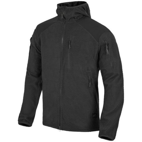 Helikon Alpha Kapuzenjacke aus Gitterfleece Schwarz