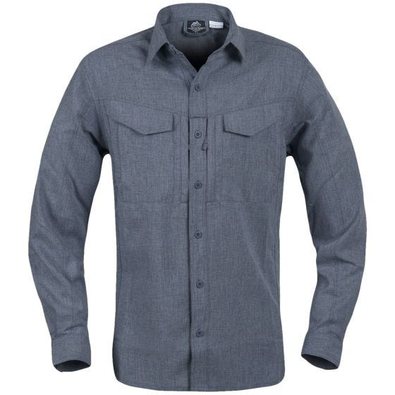 Helikon Defender Mk2 Gentleman Langarm-Hemd Melange Schwarz-Grau