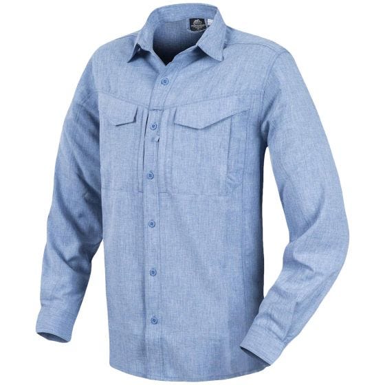 Helikon Defender Mk2 Gentleman Langarm-Hemd Melange Hellblau