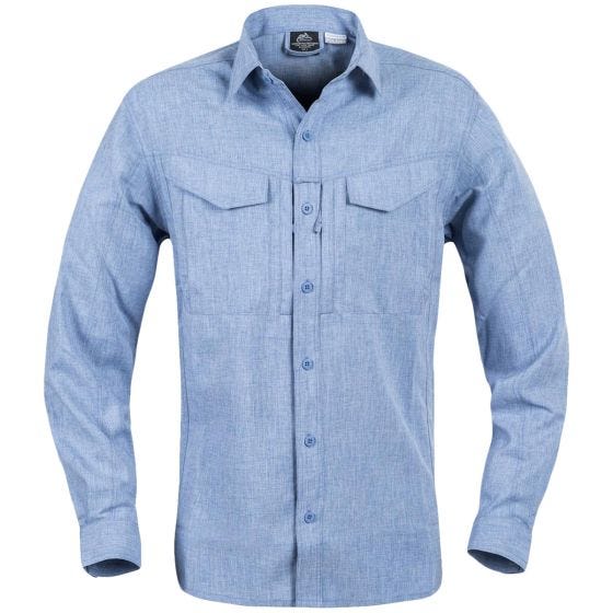 Helikon Defender Mk2 Gentleman Langarm-Hemd Melange Hellblau