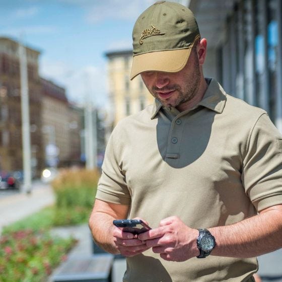 Helikon Logo Mütze Polybaumwolle Ripstop - Coyote/Olivgrün