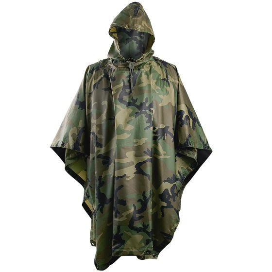 Helikon Wasserdichter Poncho Ripstop Woodland