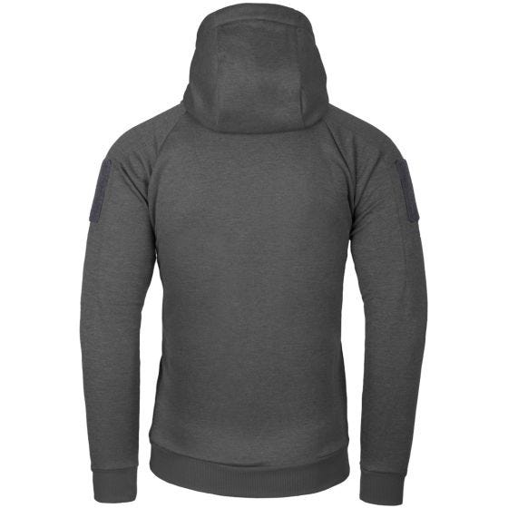Helikon Urban Taktischer Kapuzenpullover mit durchgehendem Reißverschluss Melange Schwarz-Grau
