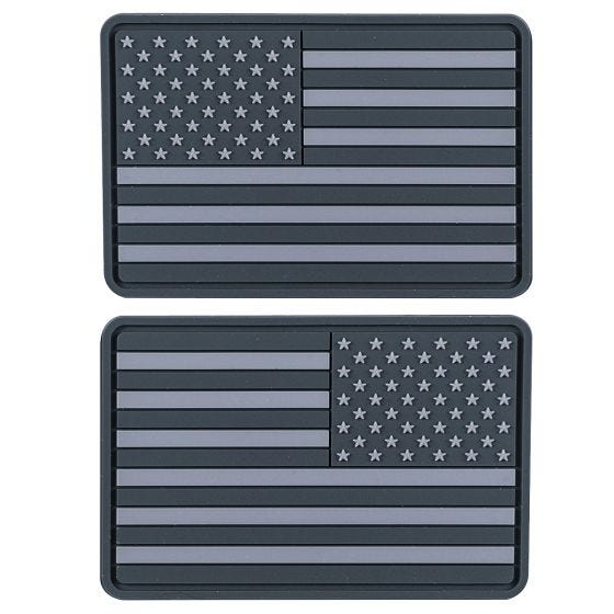 Helikon PVC-Patch USA-Flagge in Grautönen Klein (2 Stück)