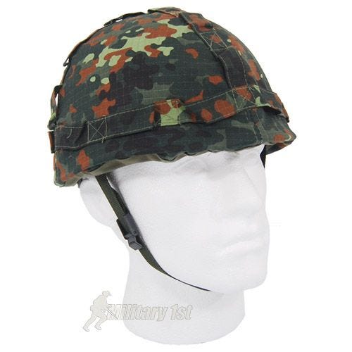 MFH Kunststoff-Helm mit Stoffbezug Flecktarn