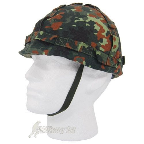 MFH Kunststoff-Helm mit Stoffbezug Flecktarn