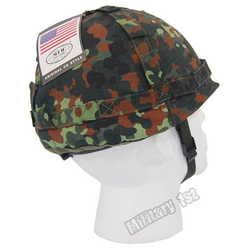 MFH Kunststoff-Helm mit Stoffbezug Flecktarn