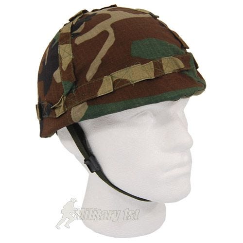 MFH Kunststoff-Helm mit Stoffbezug Woodland