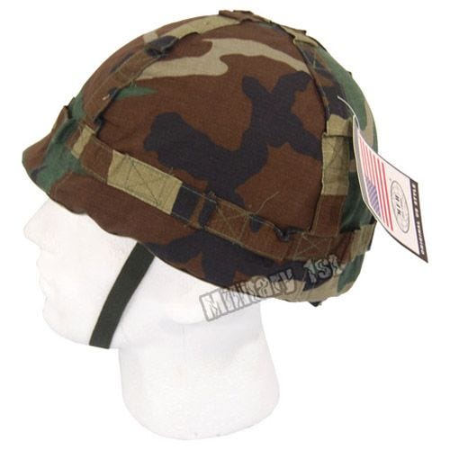 MFH Kunststoff-Helm mit Stoffbezug Woodland