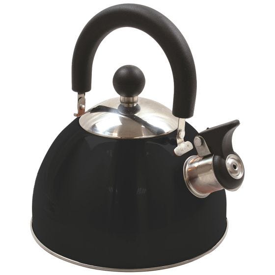 Highlander Deluxe Pfeifkessel Edelstahl Schwarz