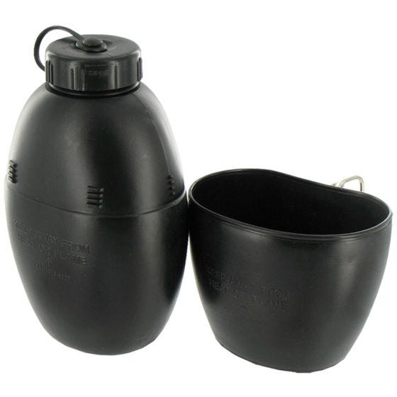 Highlander 58 Pattern Trinkflasche und Becher Schwarz