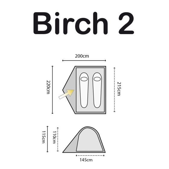 Highlander Birch 2 Zelt Rumba Red/Tango Red