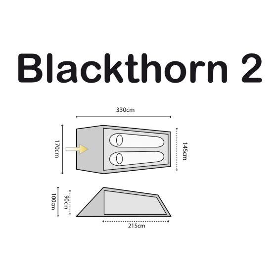 Highlander Blackthorn 2 Zelt Hunter Green/Orangefarbener Rand