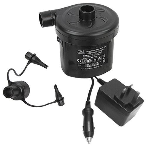 Highlander Whirlwind Luftpumpe mit Netzstecker und Kfz-Adapter