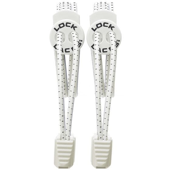 Lock Laces Elastische Schnürsenkel mit Kordelstopper Weiß