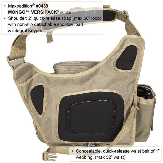 Maxpedition Mongo Versipack Schultertasche Khaki