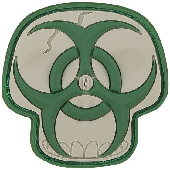 Maxpedition Patch in Schädelform mit Biogefahr-Symbol Arid
