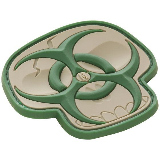 Maxpedition Patch in Schädelform mit Biogefahr-Symbol Arid