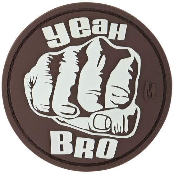 Maxpedition Patch Faust mit Schriftzug „Yeah Bro“ Leuchtend im Dunkeln