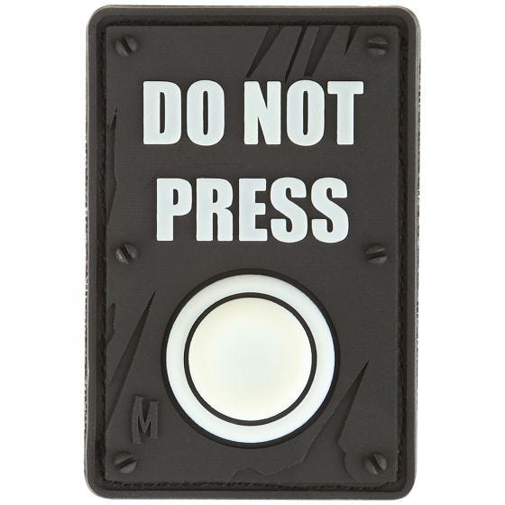 Maxpedition Patch mit Schriftzug „Do Not Press“ Leuchtend im Dunkeln