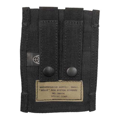 MFH 9mm Kleine Doppel-Magazintasche mit MOLLE-Befestigungssystem Schwarz