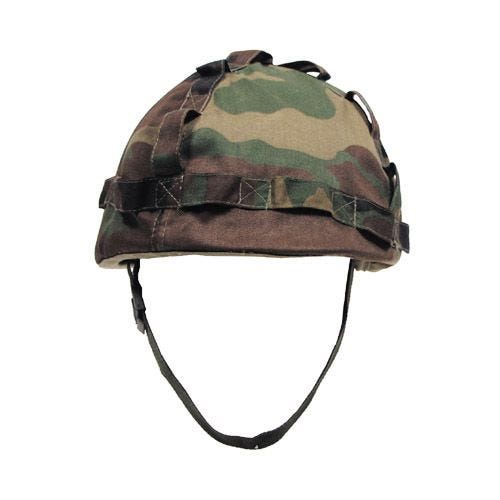 MFH Kunststoff-Helm mit Stoffbezug Woodland