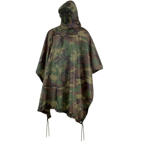 MFH US Poncho aus Ripstop Woodland