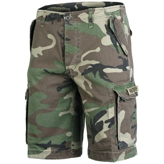 Mil-Tec Paratrooper Cargo-Shorts Prewashed Woodland