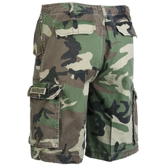 Mil-Tec Paratrooper Cargo-Shorts Prewashed Woodland