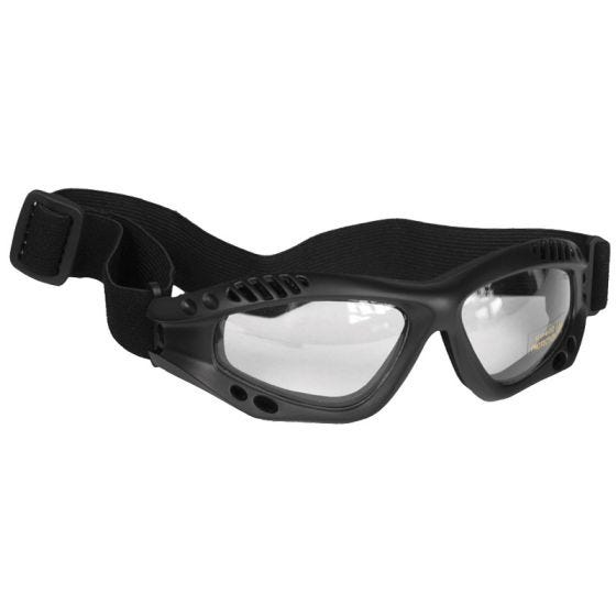 Mil-Tec Commando Air Pro Schutzbrille Gläser Transparent Gestell Schwarz