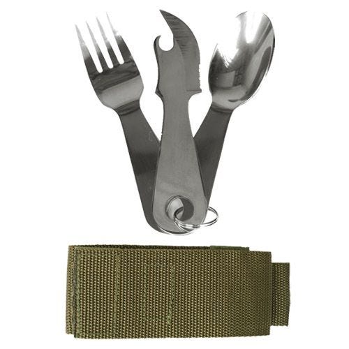 Mil-Tec Besteck-Set aus Edelstahl mit Tasche