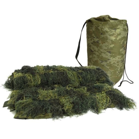 Mil-Tec 140x100 cm Feuerhemmende Ghillie-Tarndecke Woodland