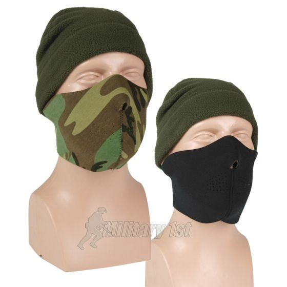 Mil-Tec Wendbarer Neopren-Gesichtsschutz Schwarz/Woodland