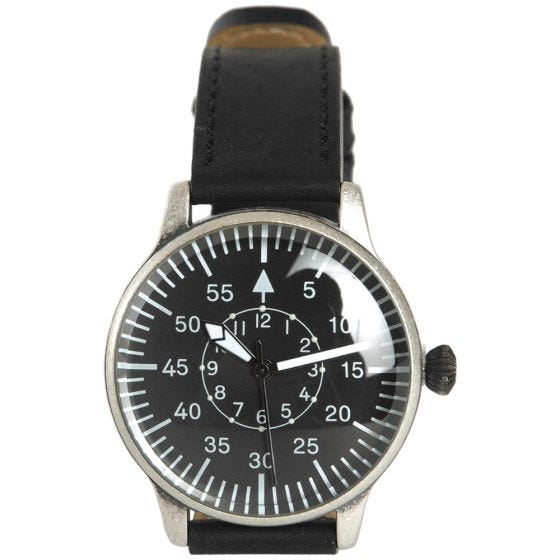 Mil-Tec Retro-Fliegeruhr schwarzes Ziffernblatt