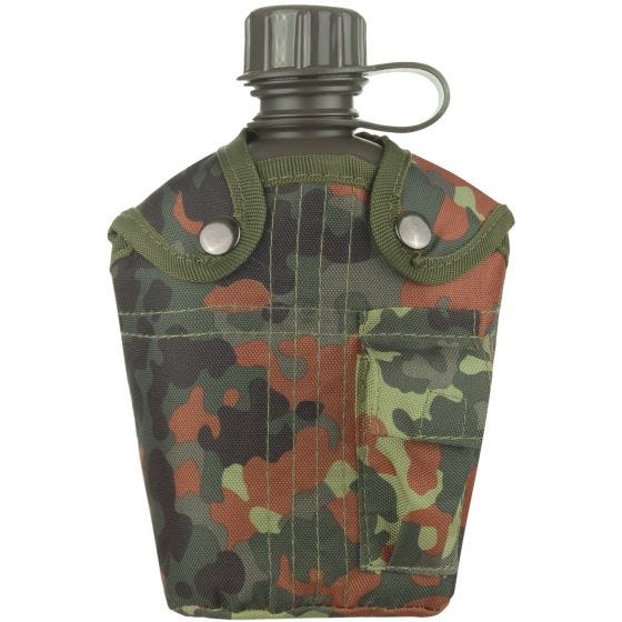 Mil-Tec Feldflasche mit Hülle 1 Liter Flecktarn