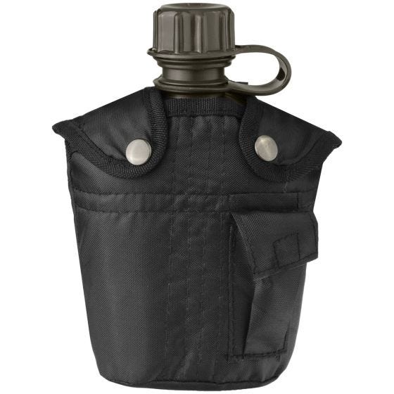 Mil-Tec Feldflasche mit Hülle 1 Liter Schwarz