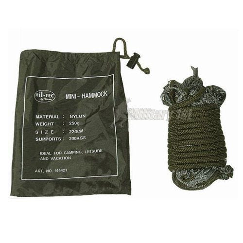 Mil-Tec Mini-Hängematte aus Nylon Oliv