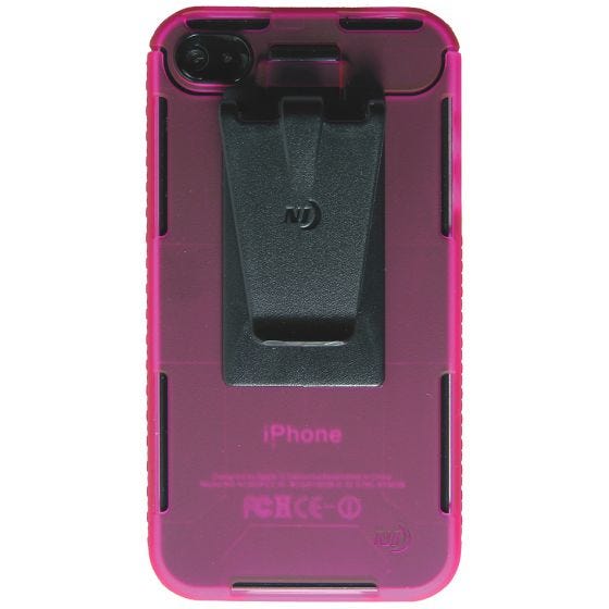 Nize Ize Connect Case Hülle mit Cliphalterung für iPhone 4/4S transparentes Pink