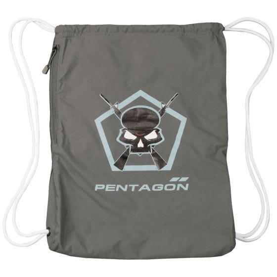 Pentagon Moho Turnbeutel mit Totenkopf-Logo Cinder Grey