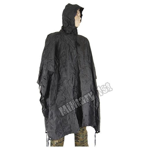 Wasserdichter Poncho Ripstop Schwarz